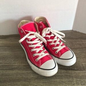 Hot Pink Unisex High Top Converse